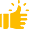 a yellow thumb up symbol